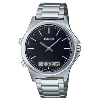 【CASIO 卡西歐】數位雙顯鋼帶男錶(MTP-VC01D-1E)