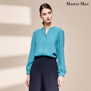 【Master Max】絲滑柔軟質感素面雪紡中山領襯衫(8327120)