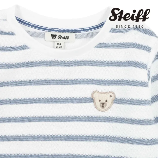 【STEIFF】熊頭童裝 條紋長袖T恤衫(長袖上衣)