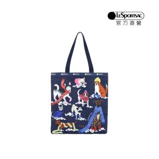 【LeSportsac官方直營】輕量尼龍 大型肩背托特包(1589 雪國汪星人)