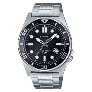 【CASIO 卡西歐】運動鋼帶指標錶(MTD-135D-1A)