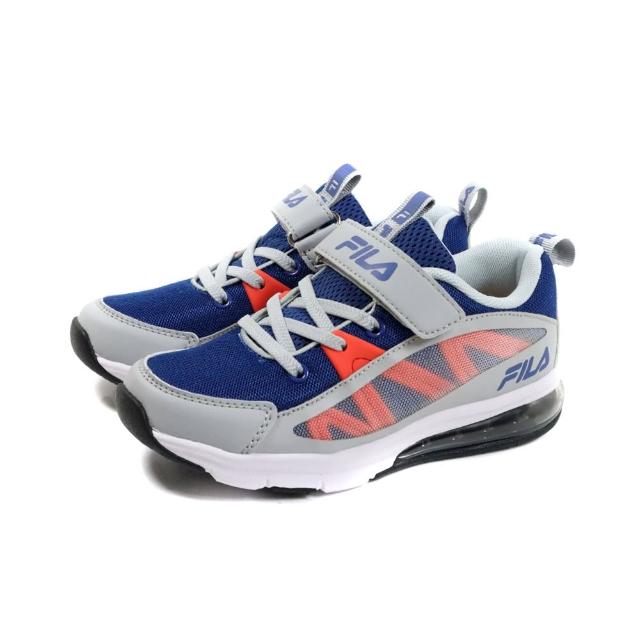 【FILA】FILA 氣墊慢跑運動鞋 藍/灰 大童 3-J827Y-368 no282