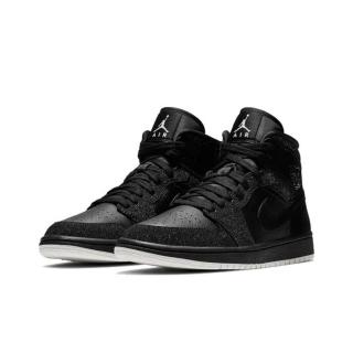 【NIKE 耐吉】W Air Jordan 1 Mid 星空 黑 亮片 運動鞋 休閒鞋 女鞋 BQ6472-001