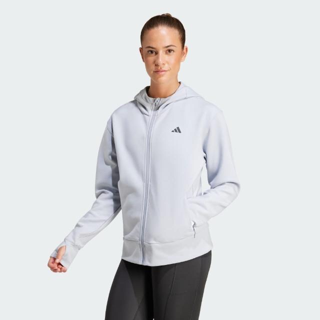 【adidas 愛迪達】外套 女 運動連帽外套 國際碼 D4T FZ HOODIE 薰衣草紫 JP2651