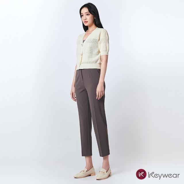 【KeyWear 奇威名品】經典款簡約修飾長褲