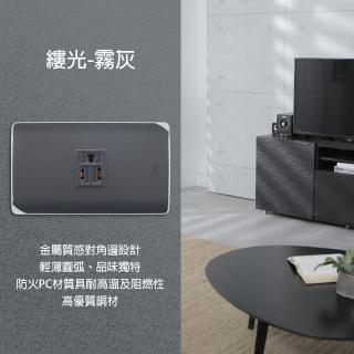 【朝日電工】灰色系組合式單附接地插座組(插座組)