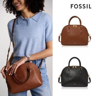 【FOSSIL 官方旗艦館】Bri 真皮半月形手提包(兩色可選)