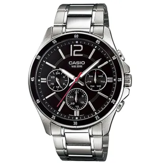 【CASIO 卡西歐】MTP-1374D-1A  三眼賽車風格指針錶(時尚潮流 錶徑約4.35公分)