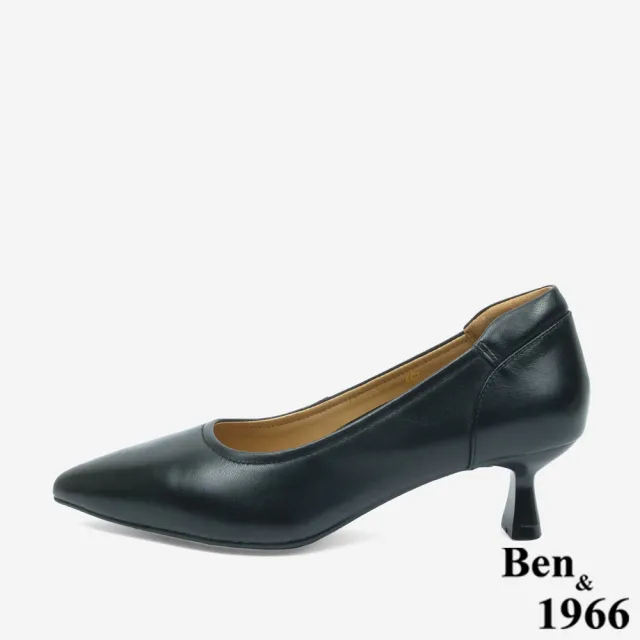 【Ben&1966】質感牛皮氣質尖頭跟鞋-24610