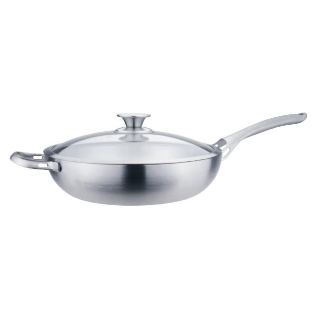 【CHEF 掌廚】316不鏽鋼 七層複合金平底鍋30cm(IH爐電磁爐可用鍋)