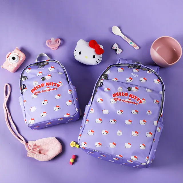 【deya】雙11 hello kitty 三麗鷗 凱蒂50週年抗菌大後背包 贈kitty吊飾購袋︱後背包
