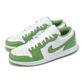 【NIKE 耐吉】休閒鞋 Air Jordan 1 Low SE 男鞋 白 綠 CHLOROPHYLL 皮革 AJ1(HF4823-100)