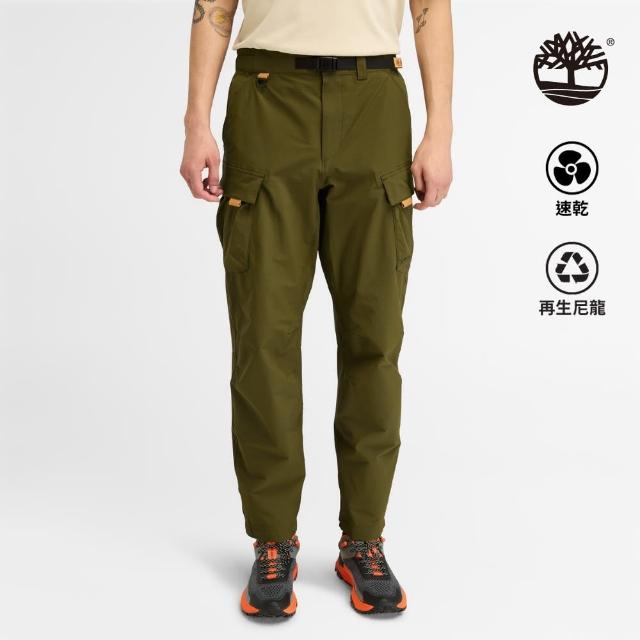 【Timberland 官方旗艦】男款橄欖綠色彈性快乾休閒長褲(A6VBT302)