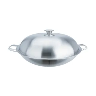 【CHEF 掌廚】316不鏽鋼 七層複合金中華鍋36cm(短耳炒鍋)