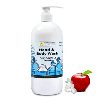 【新方向NEW DIRECTIONS】紅蘋果與茉莉花洗手液沐浴乳1000ml(清甜花香配方-澳洲原裝進口)