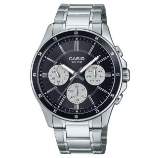 【CASIO 卡西歐】MTP-1374D-1A3 三眼賽車風格指標錶(時尚潮流 錶徑約4.35公分)