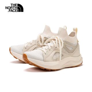 【The North Face 官方旗艦】北面女款米白拼接襪套式抓地徒步鞋｜7W5R7X1(登山鞋/健行鞋)