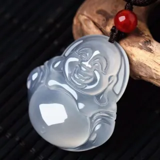 【Penny 珮妮】冰種白玉髓彌勒佛吊墜項鍊(母親節禮物 交換禮物 送女友 生日禮 情人節 尾牙 新年 結婚)