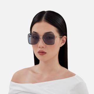 【GUCCI 古馳】方形金屬抗UV太陽眼鏡(GG1713SA-004 FORK 系列)