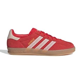 【adidas 愛迪達】Gazelle Indoor W 女鞋 紅米白色 膠底 復古 德訓鞋 休閒鞋 JI2756