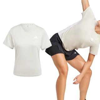 【adidas 愛迪達】WE 3S Crew Tee 女款 米色 吸濕排汗 圓領 運動 休閒 短袖 JD6530
