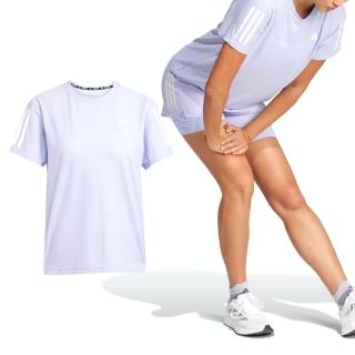 【adidas 愛迪達】OTR B Tee 女款 藍紫色 吸濕排汗 圓領 運動 休閒 短袖 JD6435