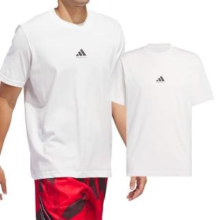 【adidas 愛迪達】ADI BB GFX Tee 男款 白色 運動 休閒 訓練 慢跑 上衣 圓領 短袖 JI7572