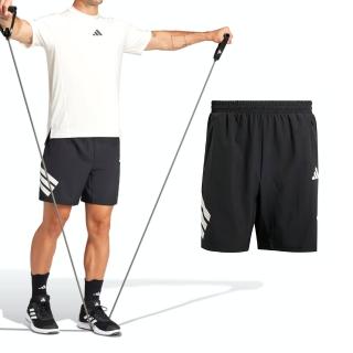 【adidas 愛迪達】GYM 3S Short 男款 黑色 吸濕排汗 運動 休閒 短褲 JE5673