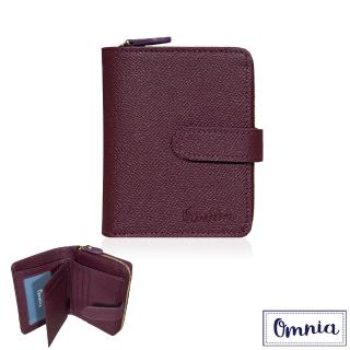 【Omnia】真皮 文青直式活頁牛皮短夾5104(酒紅)