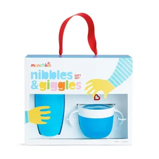 【munchkin 滿趣健】不鏽鋼餐具餐盤禮盒組(顏色隨機)