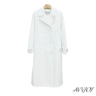 【AVVJOY 艾薇卓爾】系帶長風衣(上衣 外套 大衣 風衣 韓版風 長款風 防曬風衣 長款風衣 CLA0434OW)