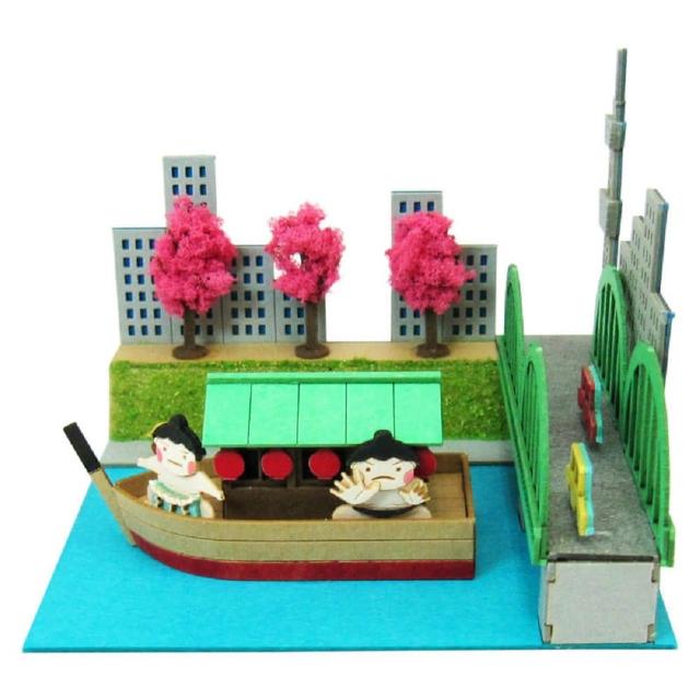【ArtLife 藝術生活】MP05-20 相撲選手與屋形船  Mini S:NON(日本 sankei 微縮藝術精品 紙模 DIY 交換禮物)