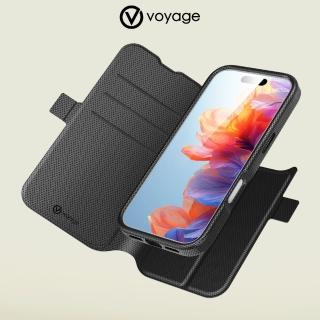 【VOYAGE】iPhone 16/16Plus/16Pro/16ProMax 2合1磁吸翻蓋皮套-黑(支援支援Magsafe及週邊配件)