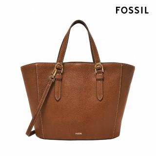 【FOSSIL 官方旗艦館】Tessa 真皮兩用大手提包-棕色 SHB3170210