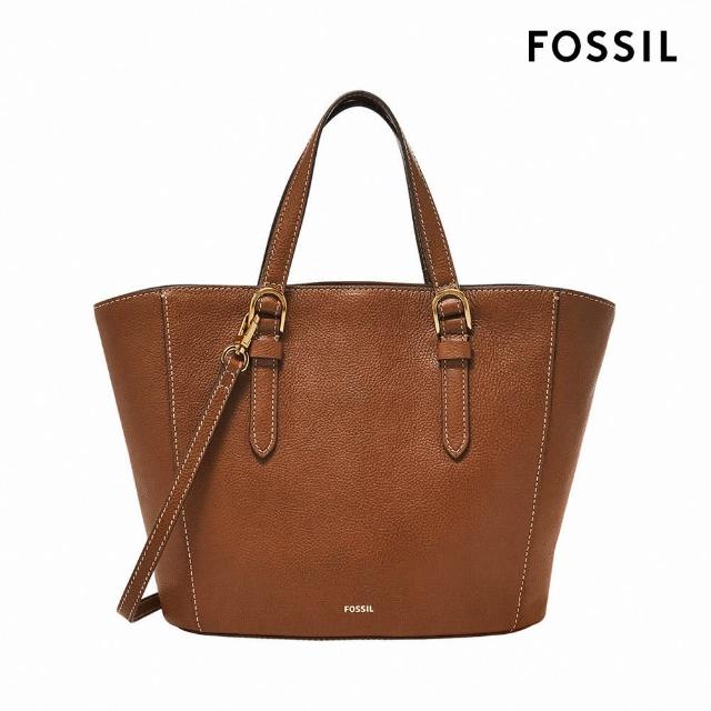 【FOSSIL 官方旗艦館】Tessa 真皮兩用大手提包-棕色 SHB3170210