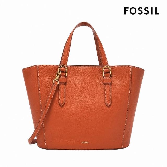 【FOSSIL 官方旗艦館】Tessa 真皮兩用大手提包-磚紅色 SHB3170619
