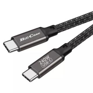 【Bill Case】GaN n Roses雙Type C PD3.1 240W QC4.0多協議閃5天際線200公分 黑霸(支援iPhone15 16全系列)