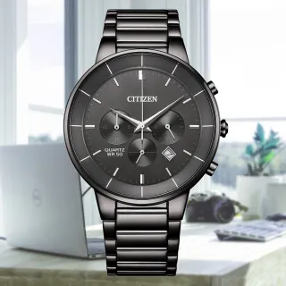 【CITIZEN 星辰】Chronograph 碼錶計時 三眼 時尚男錶 送禮 禮物推薦(AN8227-53H)