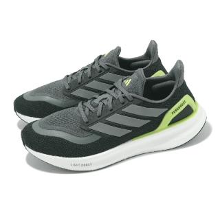 【adidas 愛迪達】慢跑鞋 Pureboost 5 男鞋 黑 灰 綠 透氣 緩衝 回彈 運動鞋 愛迪達(JH6445)