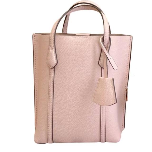 【TORY BURCH】TB 專櫃款 Mini Perry Tote 皮革 迷你手提包斜背包(粉色/贈原廠防塵袋紙袋/母親節送禮)