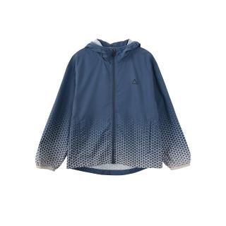 【GIORDANO 佐丹奴】童裝涼感抗UV防曬可收納連帽外套(98 藍X白)