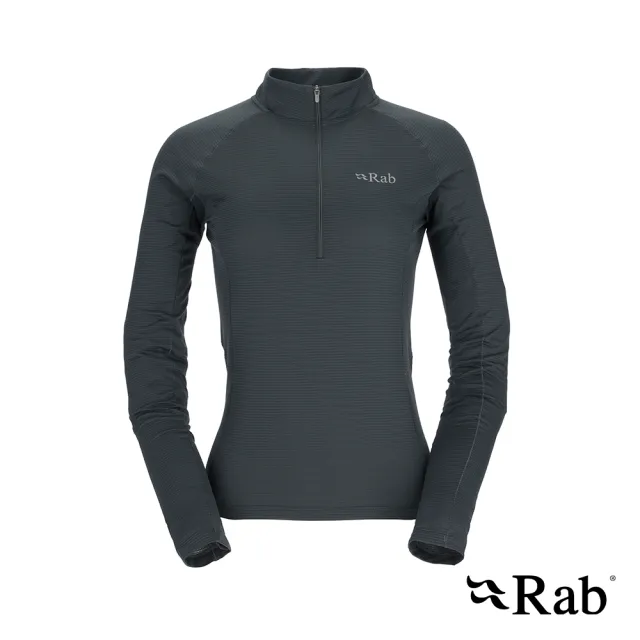 【RAB】Sonic LS Zip Wmns 長袖透氣拉鍊排汗衣 女款 鯨魚灰 #QBL04