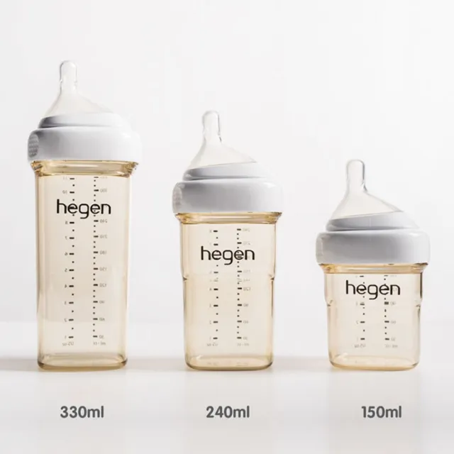【hegen】總代理｜PCTO™金色奇蹟PPSU多功能方圓型寬口奶瓶 240ml(象牙白)