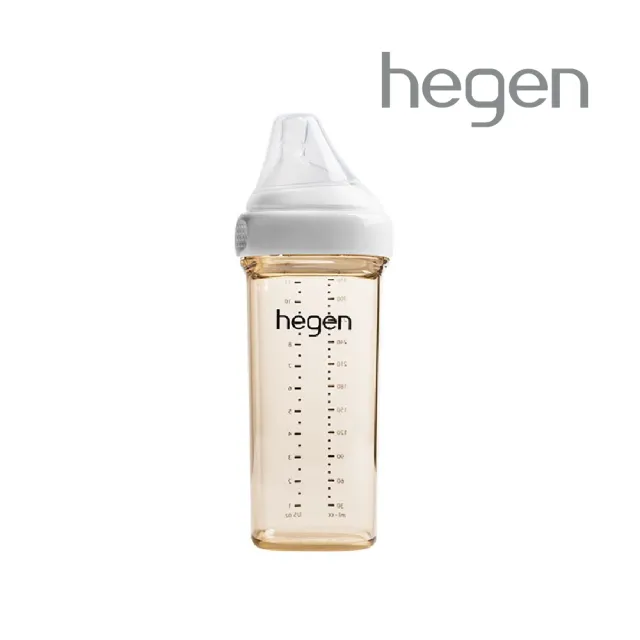 【hegen】總代理｜PCTO™金色奇蹟PPSU多功能方圓型寬口奶瓶 330ml(象牙白)