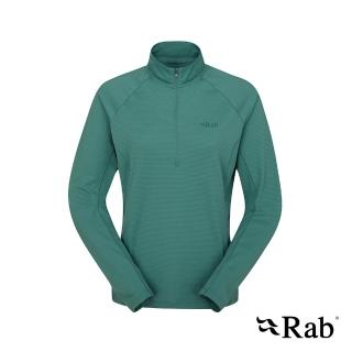 【RAB】Sonic LS Zip Wmns 長袖透氣拉鍊排汗衣 女款 尤加利綠 #QBL04