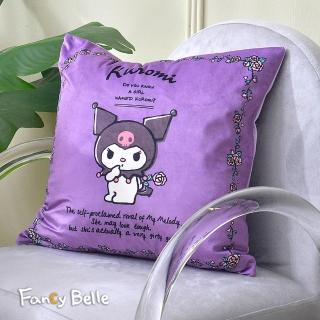 【Great Living 格蕾寢飾】義大利Fancy Belle《玫瑰KUROMI》麂皮靠墊 45*45CM
