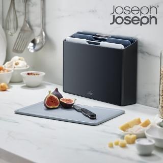 【Joseph Joseph】Folio系列 砧板四件組-墨灰一般款(除舊佈新 新年 收納 雙面使用 瀝水)