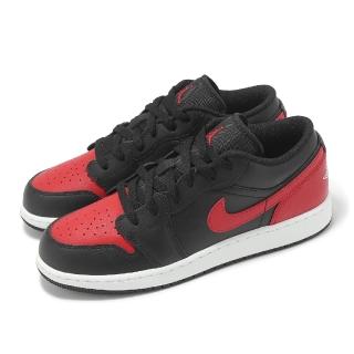 【NIKE 耐吉】休閒鞋 Air Jordan 1 Low GS 大童 女鞋 Bred Twist 黑 紅 AJ1(553560-067)