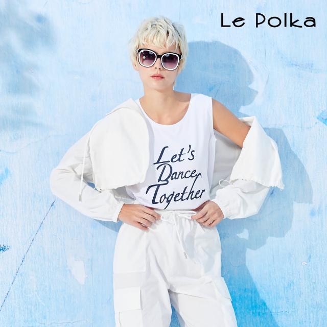 【Le Polka】文字印花背心上衣-女