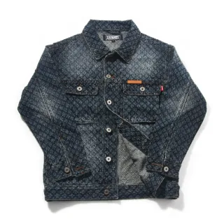 【IZZVATI】皮標牛仔外套-藍(品牌牛仔外套系列)